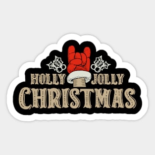 Holly Jolly Rock Christmas Sticker